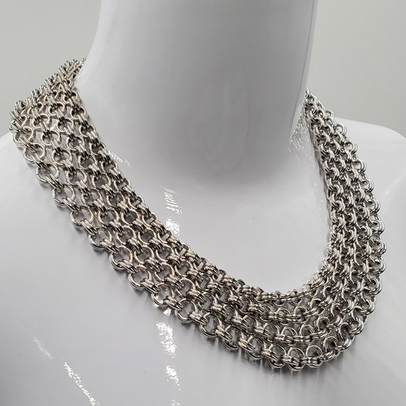 Monet Vintage Chain Mail Necklace & Bracelet Set - Picture 8 of 16